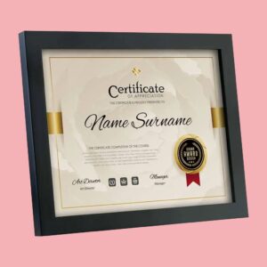 A4 Plain Black Framed Certificates