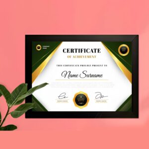 A4 Plain Brown Framed Certificates